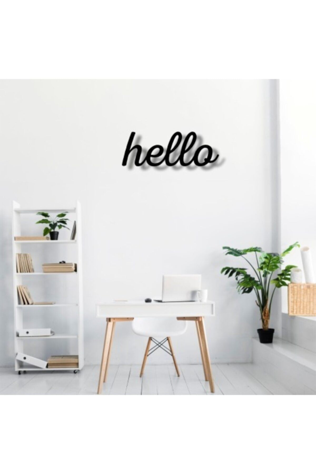 Hello Yazılı Ahşap Tablo 50 x 41