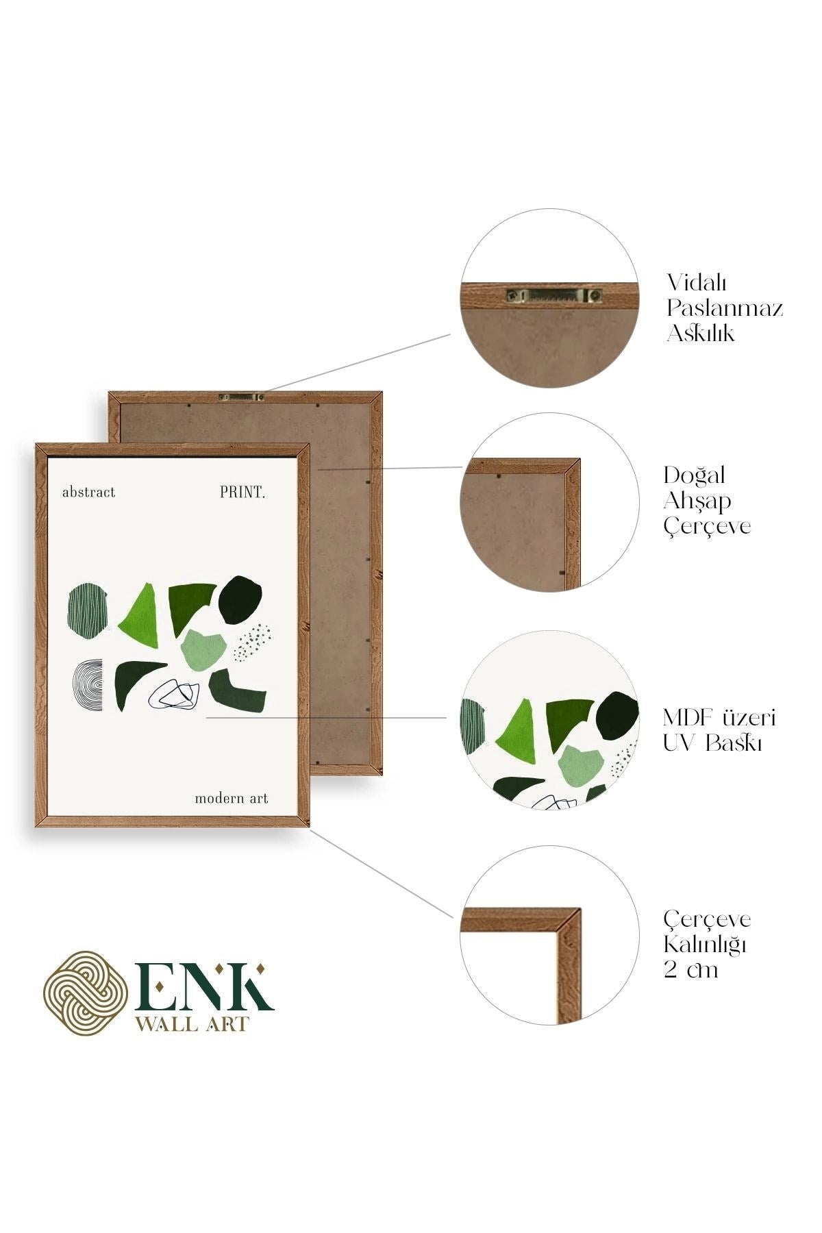 Soyut Ahşap Çerçeveli Tablo 50 x 70