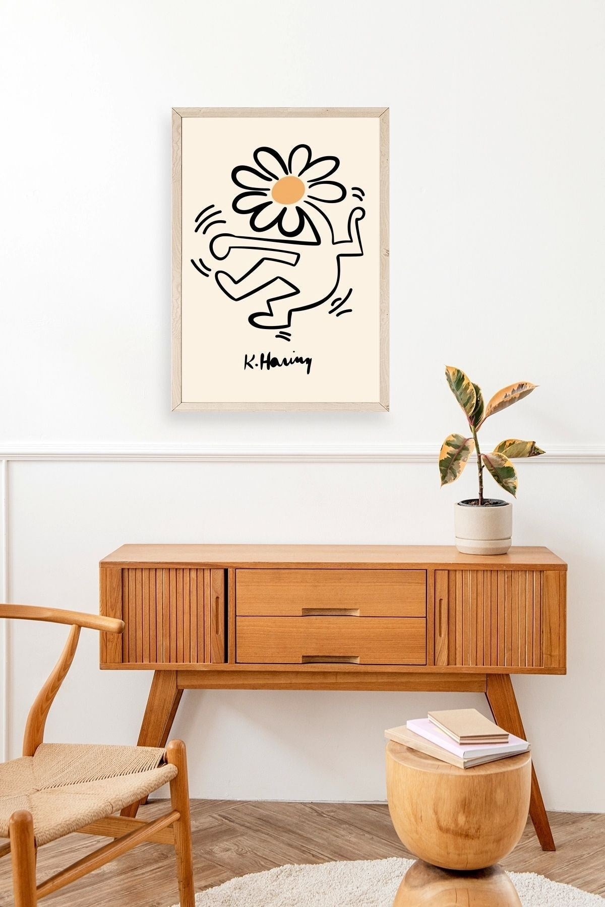 Keith Haring Ahşap Çerçeveli Tablo 30 x 42