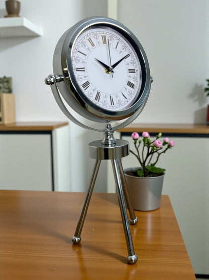 Zentime Krom Şık Üç Ayaklı Masa Saati