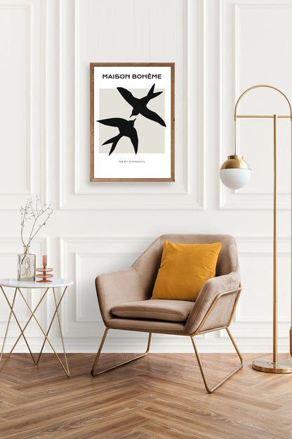 Kuşlar Ahşap Çerçeveli Tablo 50 x 70