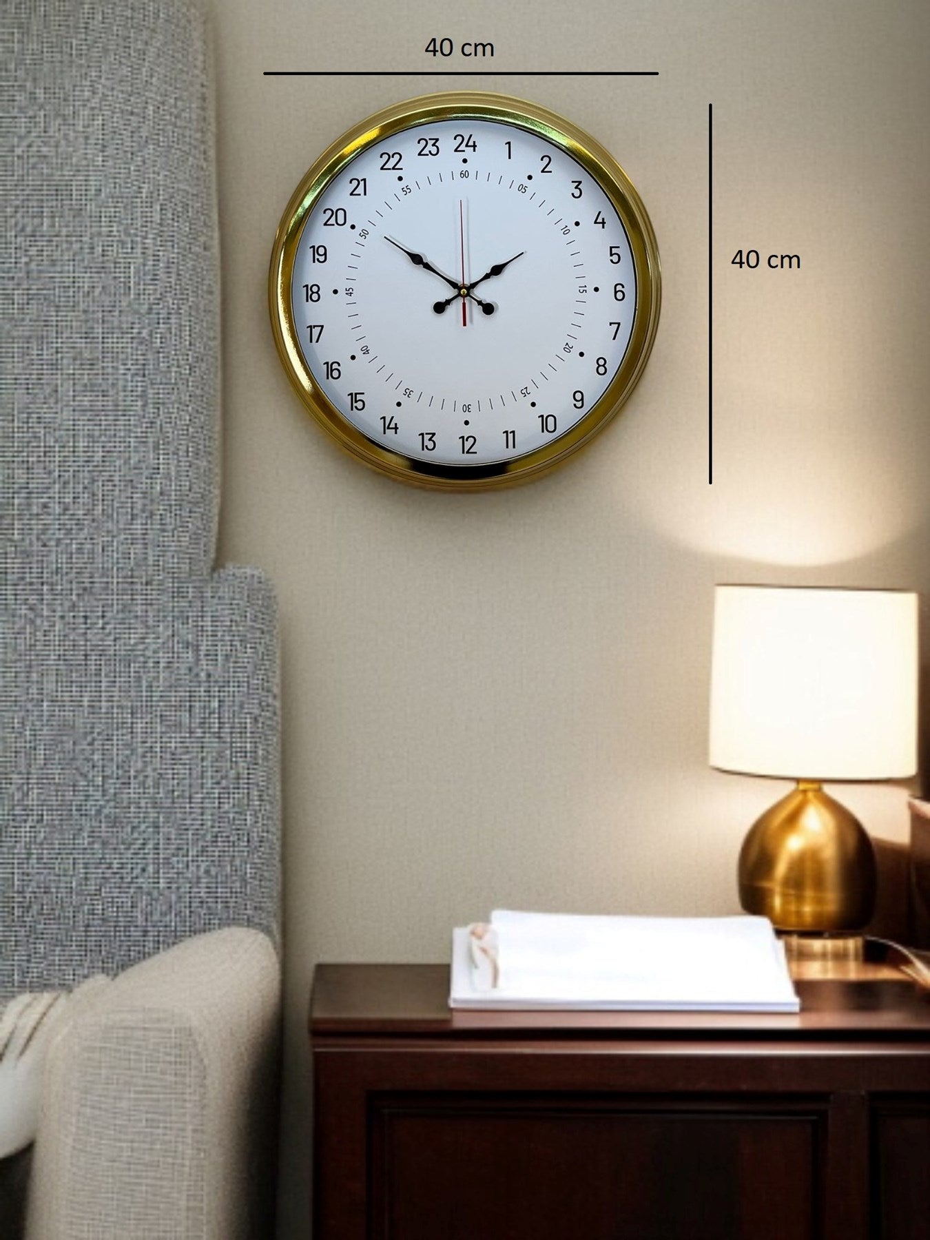 Zentime 40 Cm Gold Lüks Alışılmışın Dışında Duvar Saati