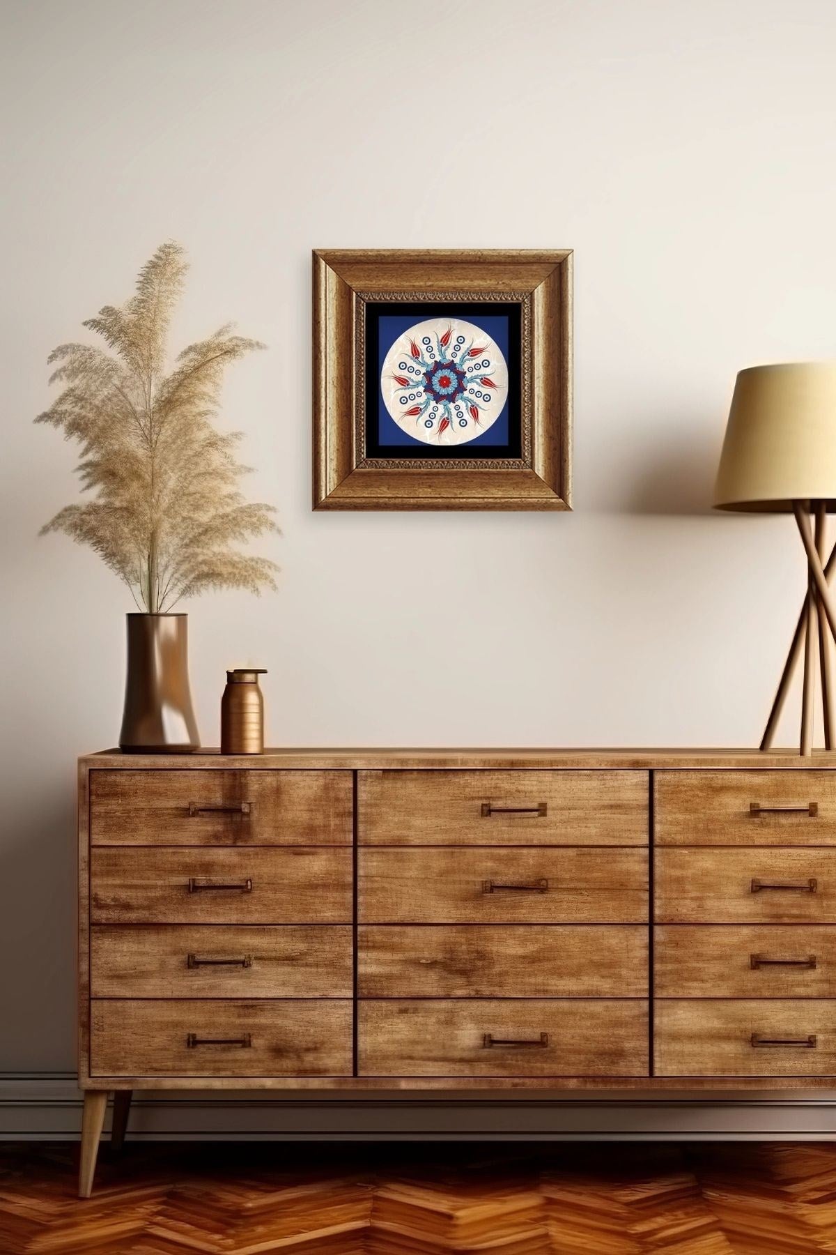 Selçuklu Motif Çerçeveli Taş Tablo 20 cm