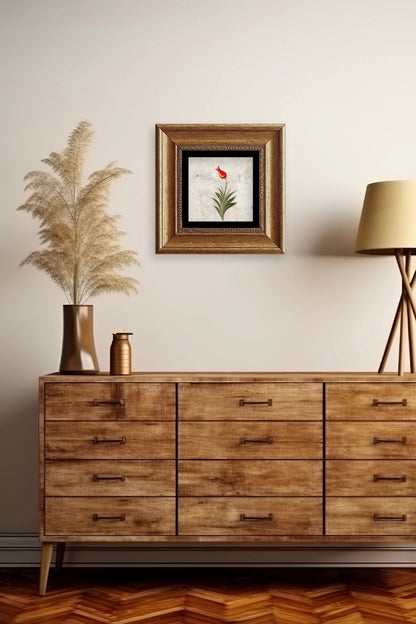 Ebru Lale Çerçeveli Taş Tablo 20 cm