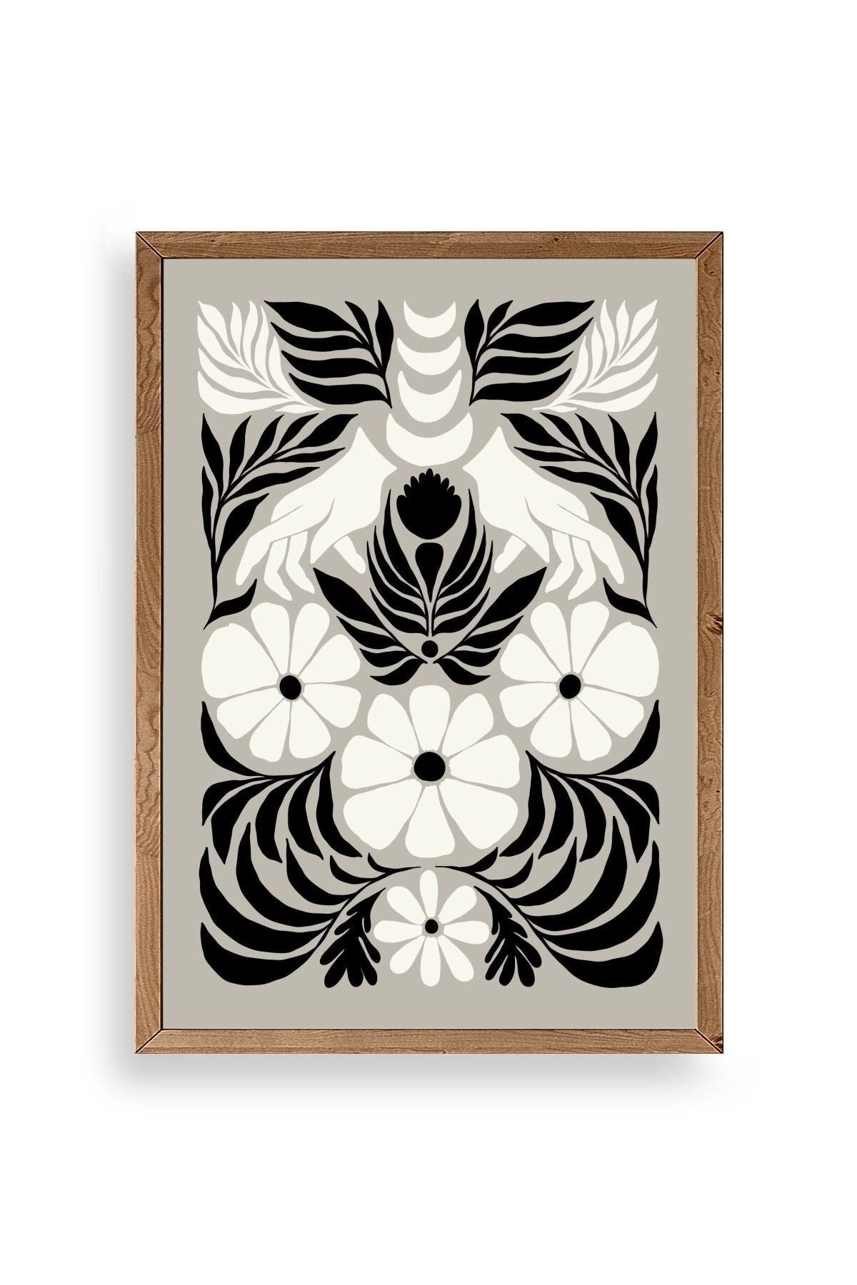 Çiçek Ahşap Çerçeveli Tablo 50 x 70