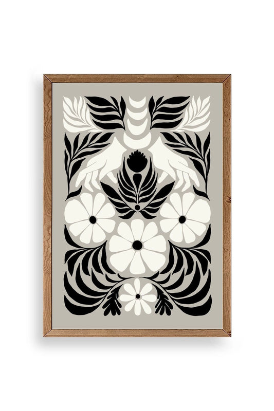 Çiçek Ahşap Çerçeveli Tablo 50 x 70