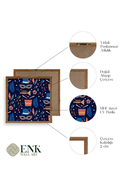 Karnaval Ahşap Çerçeveli Tablo 23 x 23