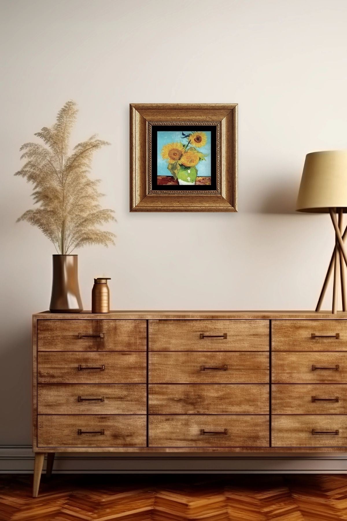 Van Gogh Çerçeveli Taş Tablo 20 cm