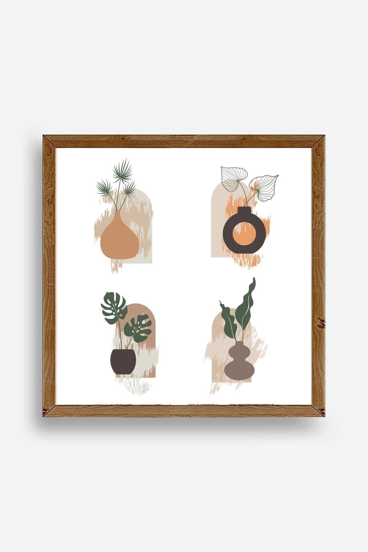 Çiçek Ahşap Çerçeveli Tablo 50 x 50