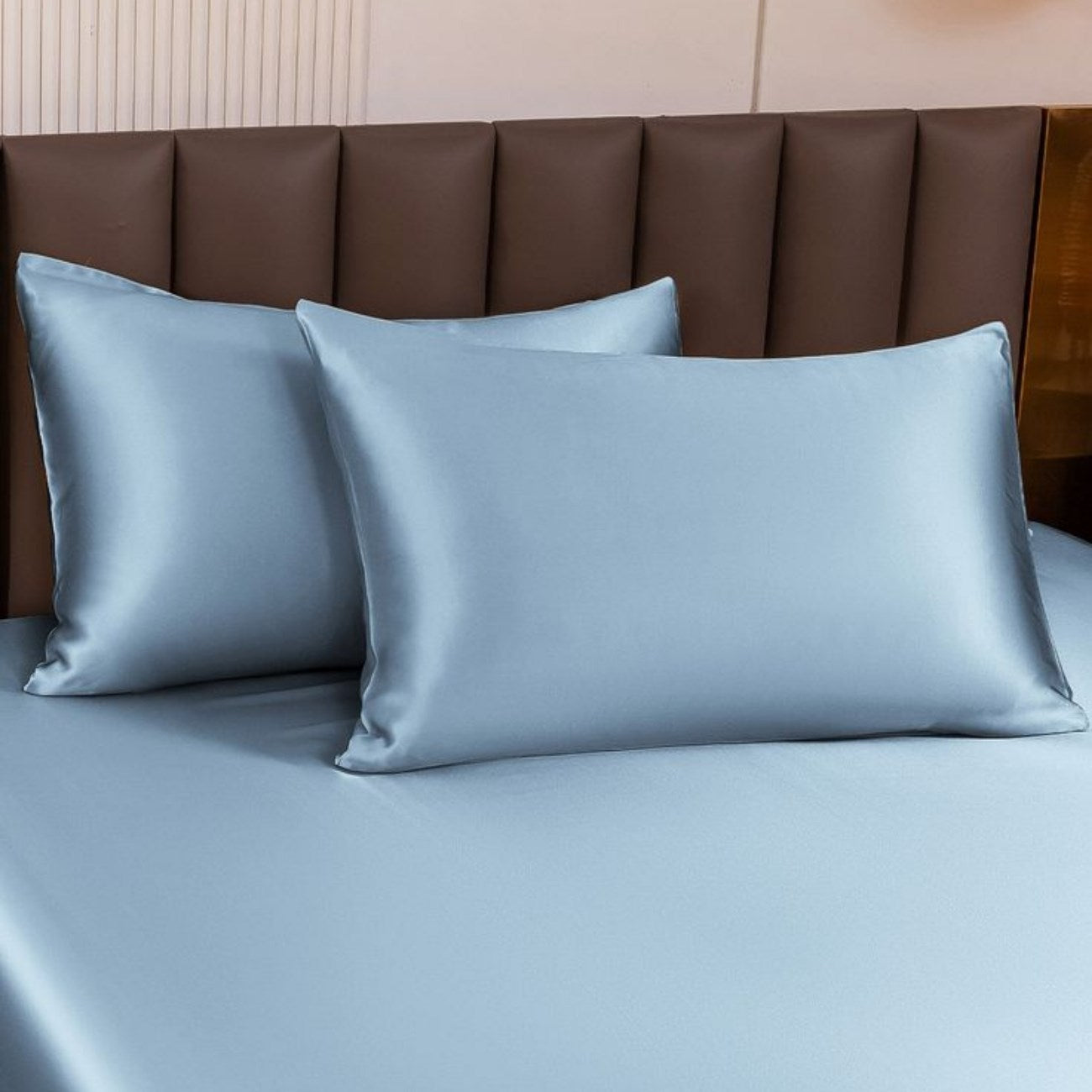 Antibakteriyel Terletmeyen İpek Saten Yastık Kılıfı 2'li 50x70 Mavi