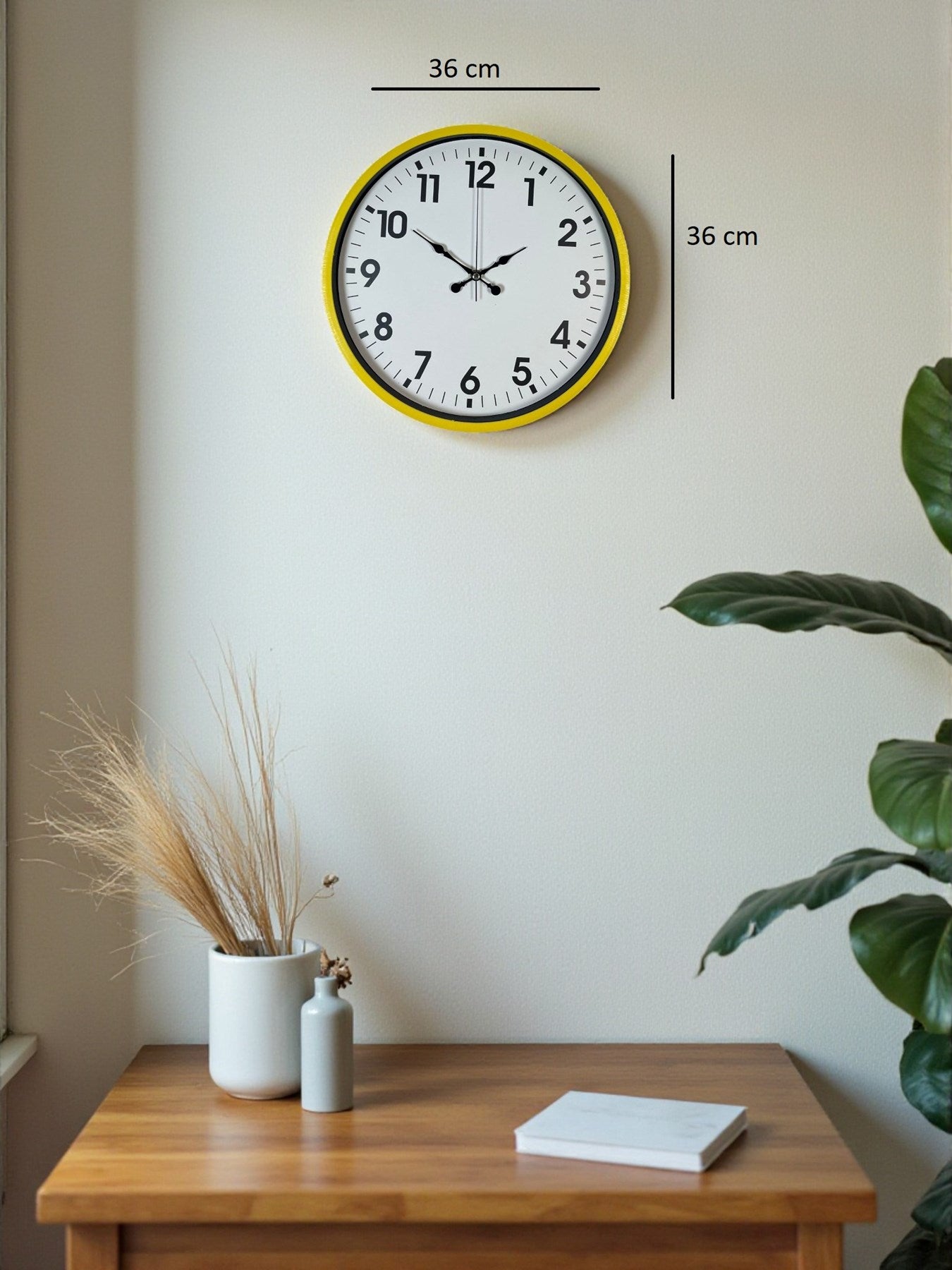 Zentime 36 Cm Sarı Dekoratif Duvar Saati