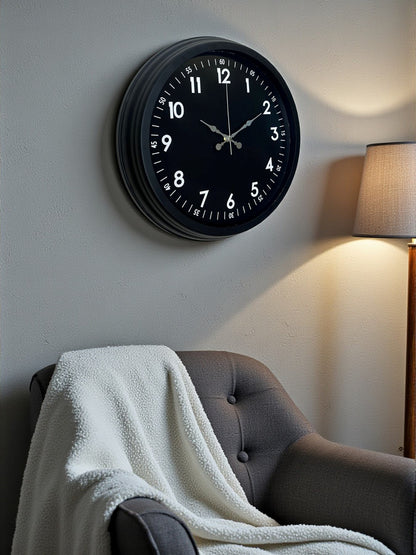 Zentime Pure Dark Black 40 Cm Metal Duvar Saati