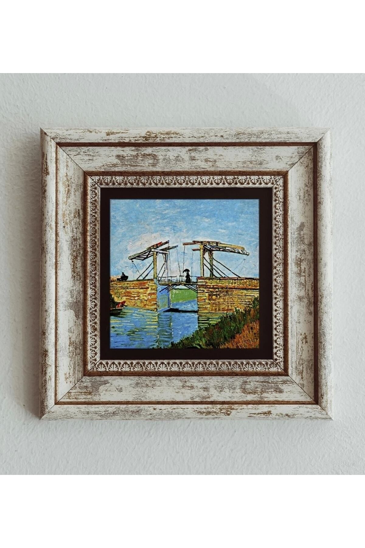 Vincent Van Gogh Çerçeveli Taş Tablo , Çerçeveli Taş Duvar Dekoru 20 cm