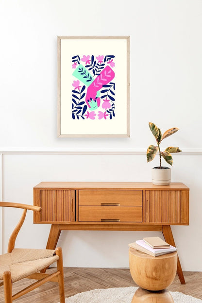 Soyut Ahşap Çerçeveli Tablo 50 x 70