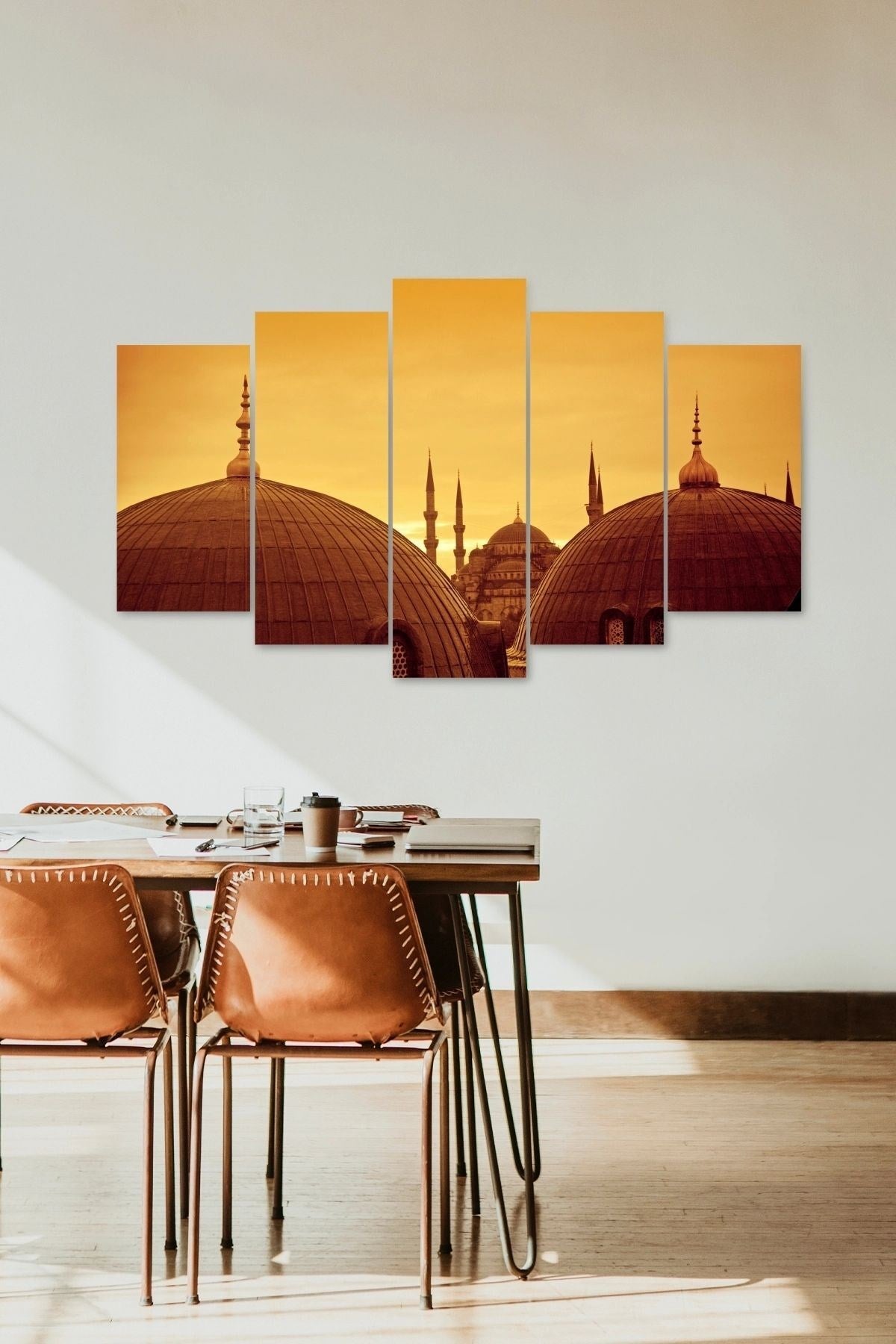 Camii Manzara 5 Parçalı Mdf Tablo 60 x 100