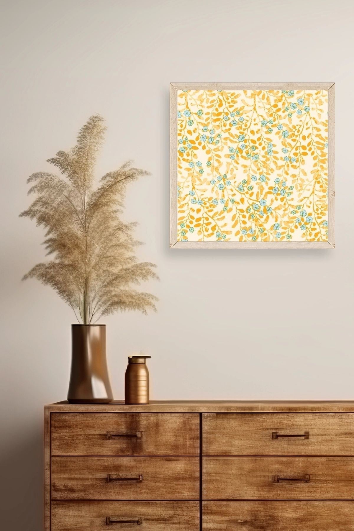 Çiçek Ahşap Çerçeveli Tablo 42 x 42