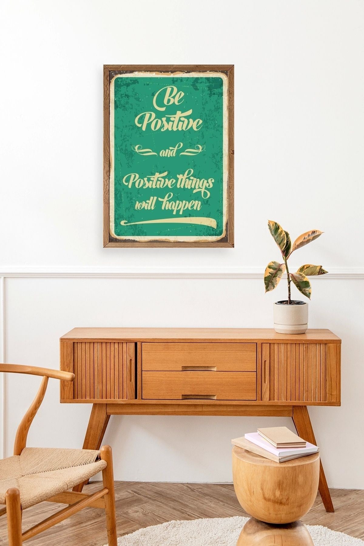 Motto Ahşap Çerçeveli Tablo 23 x 30