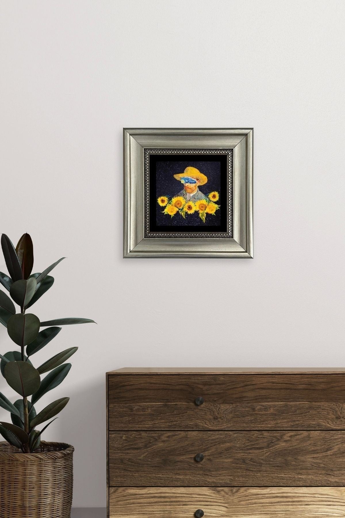 Van Gogh Çerçeveli Taş Tablo 20 cm