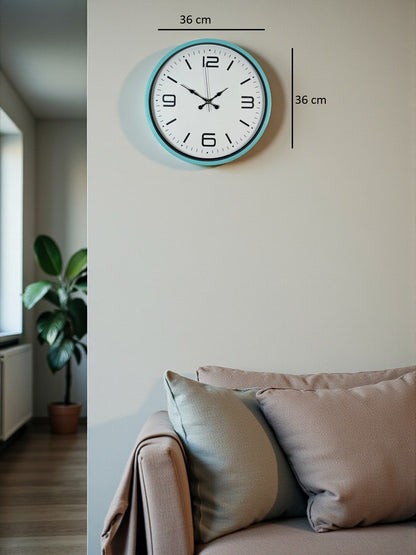 Zentime 36 Cm Turkuaz Dekoratif Duvar Saati