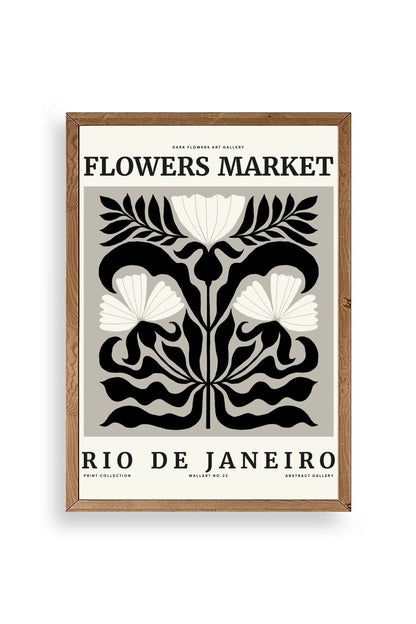 Çiçek Ahşap Çerçeveli Tablo 50 x 70