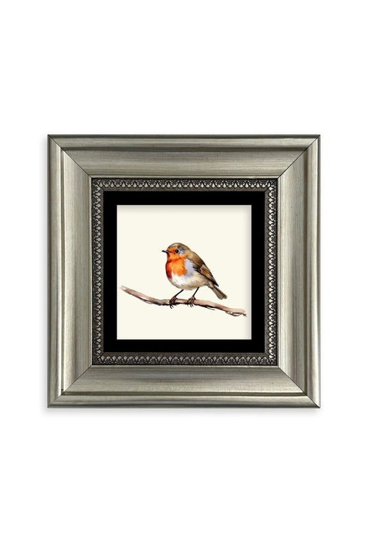 Tombul Kuş Çerçeveli Taş Tablo 20 cm