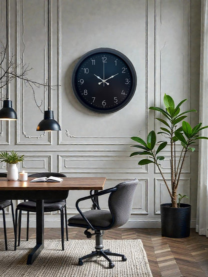 Zentime Classic Black Zarif 40 cm Metal Duvar Saati