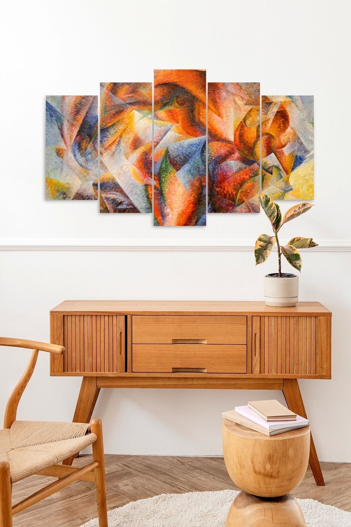 Düşündüren Manzara 5 Parçalı Mdf Tablo 60 x 100