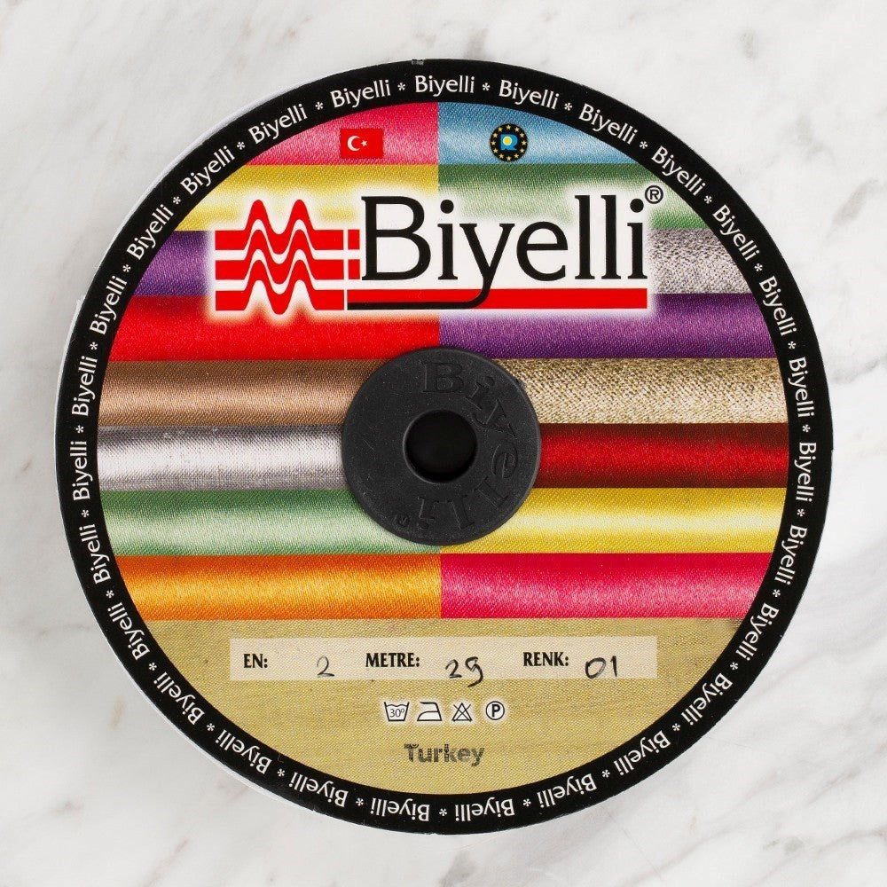 Loren Pamuk Beyaz Katlı Biye -1