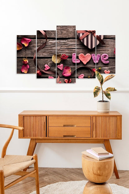 Love 5 Parçalı Mdf Tablo 60 x 100