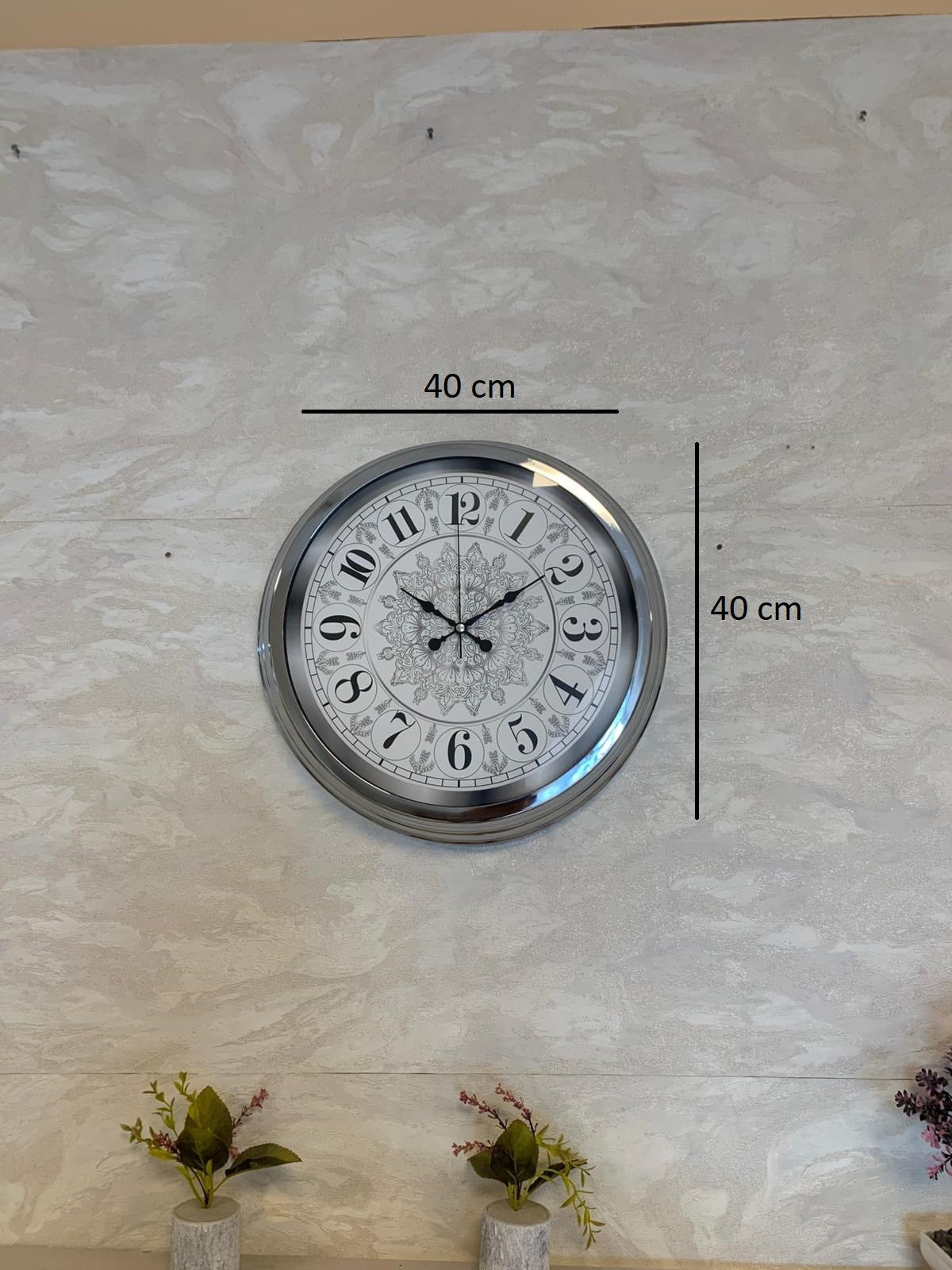 Zentime 40 Cm Krom Elegance Duvar Saati