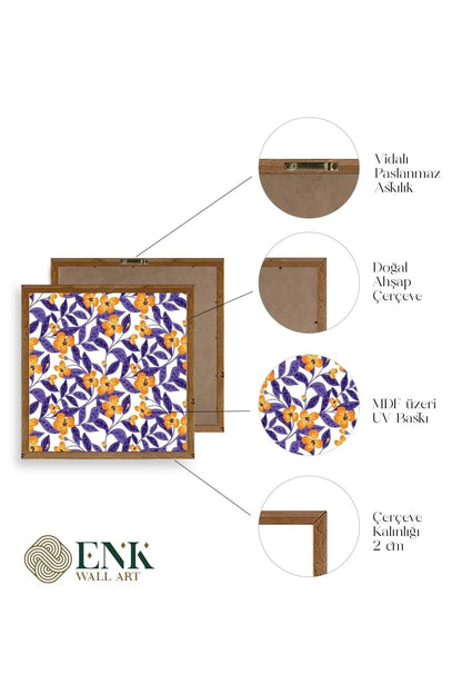 Çiçek Ahşap Çerçeveli Tablo 23 x 23