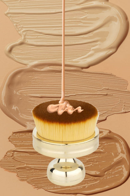 BUFFER® Profesyonel Geniş Pratik Tutma Saplı Gold Büyük Fondöten Yayma Fırçası