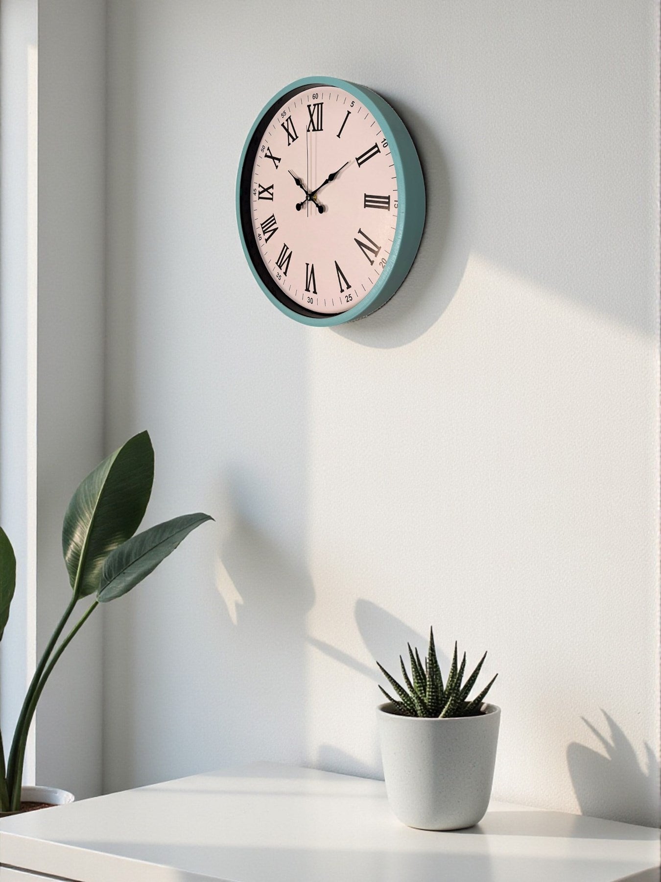 Zentime 36 Cm Turkuaz Dekoratif Duvar Saati