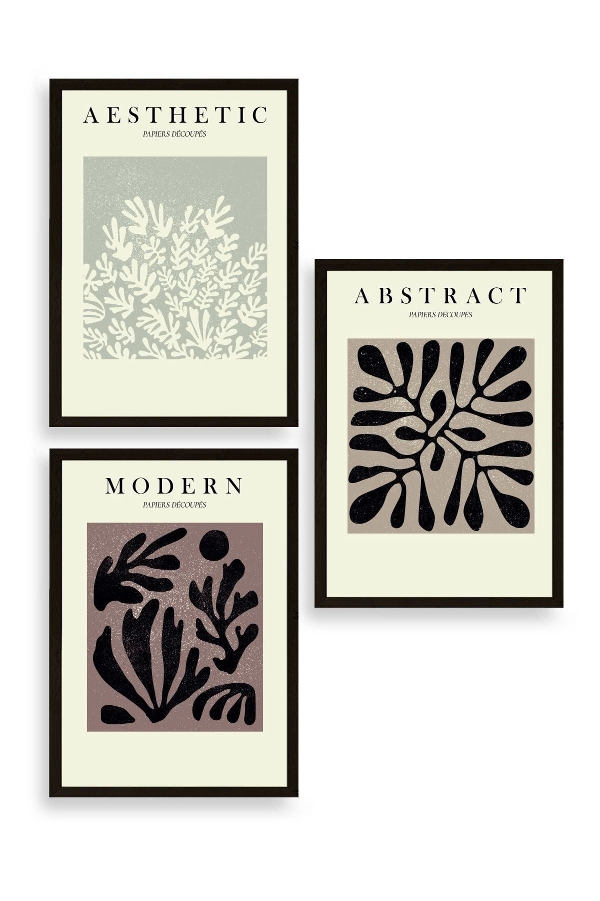 Modern Üçlü Ahşap Çerçeveli Tablo 30 x 40