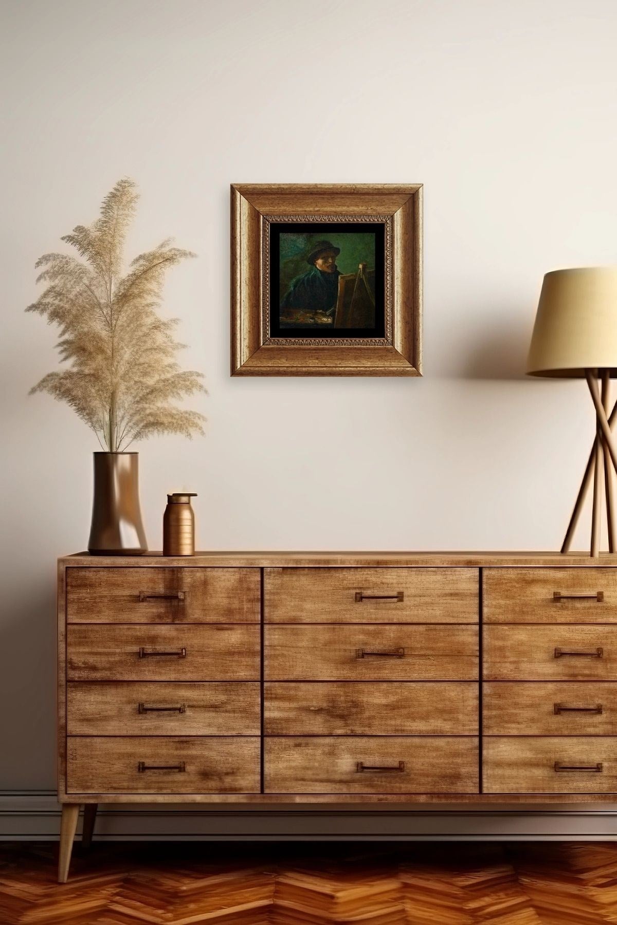 Van Gogh Çerçeveli Taş Tablo 20 cm