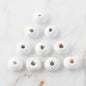 Loren 10 Adet Beyaz Yassı Ahşap Boncuk