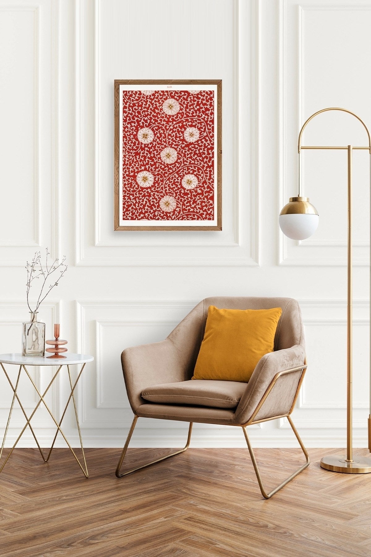 Çiçekler Ahşap Çerçeveli Tablo 23 x 30