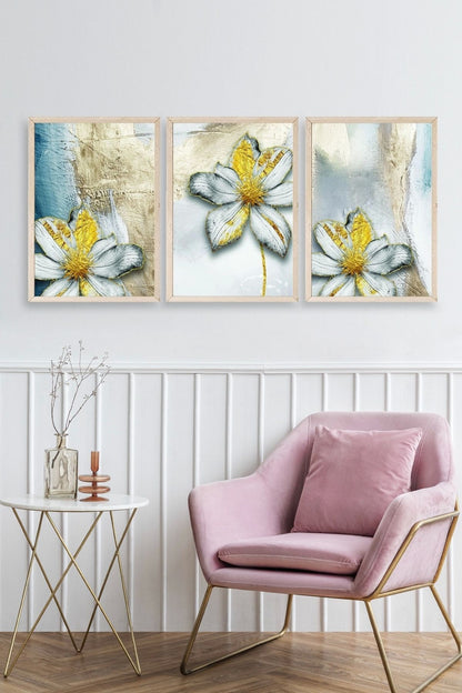 Çiçekler Ahşap Çerçeveli Tablo 17 x 23