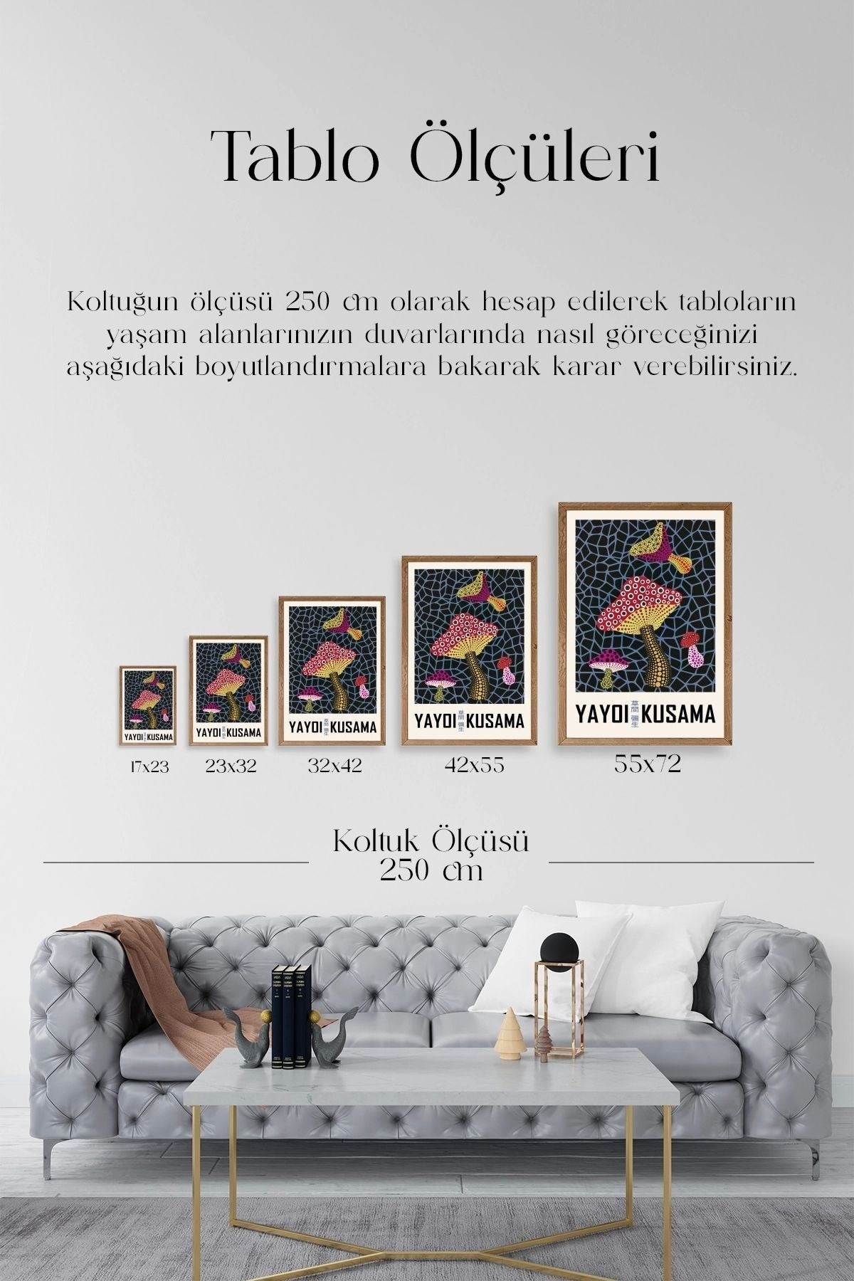 Yayoi Kusama Ahşap Çerçeveli Tablo 30 x 42