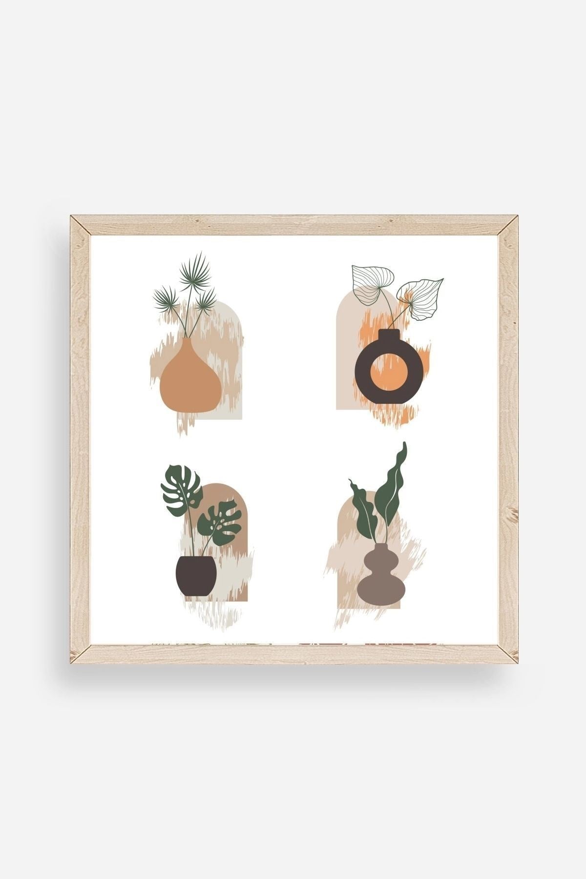 Çiçek Ahşap Çerçeveli Tablo 50 x 50