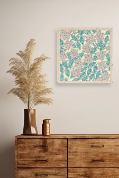 Çiçek Ahşap Çerçeveli Tablo 23 x 23