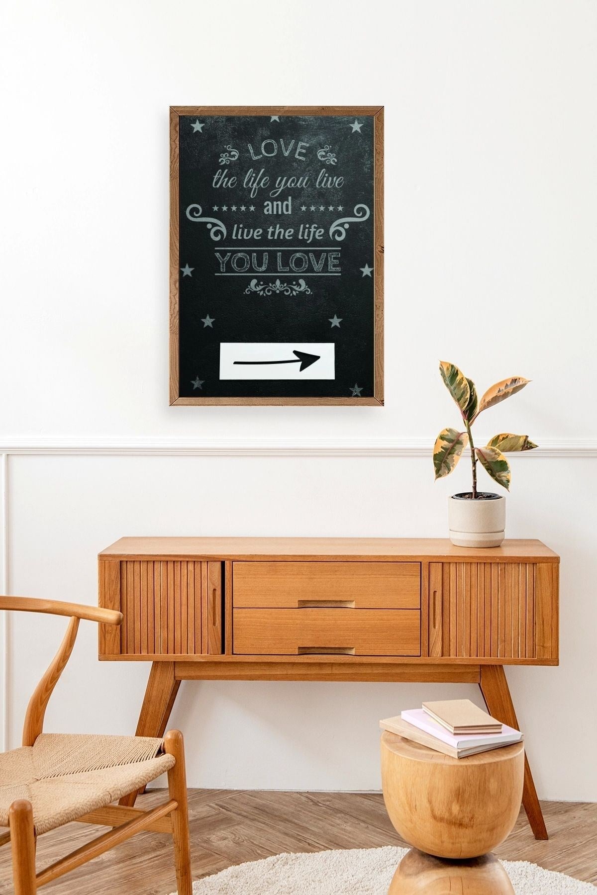 Motto Ahşap Çerçeveli Tablo 17 x 23