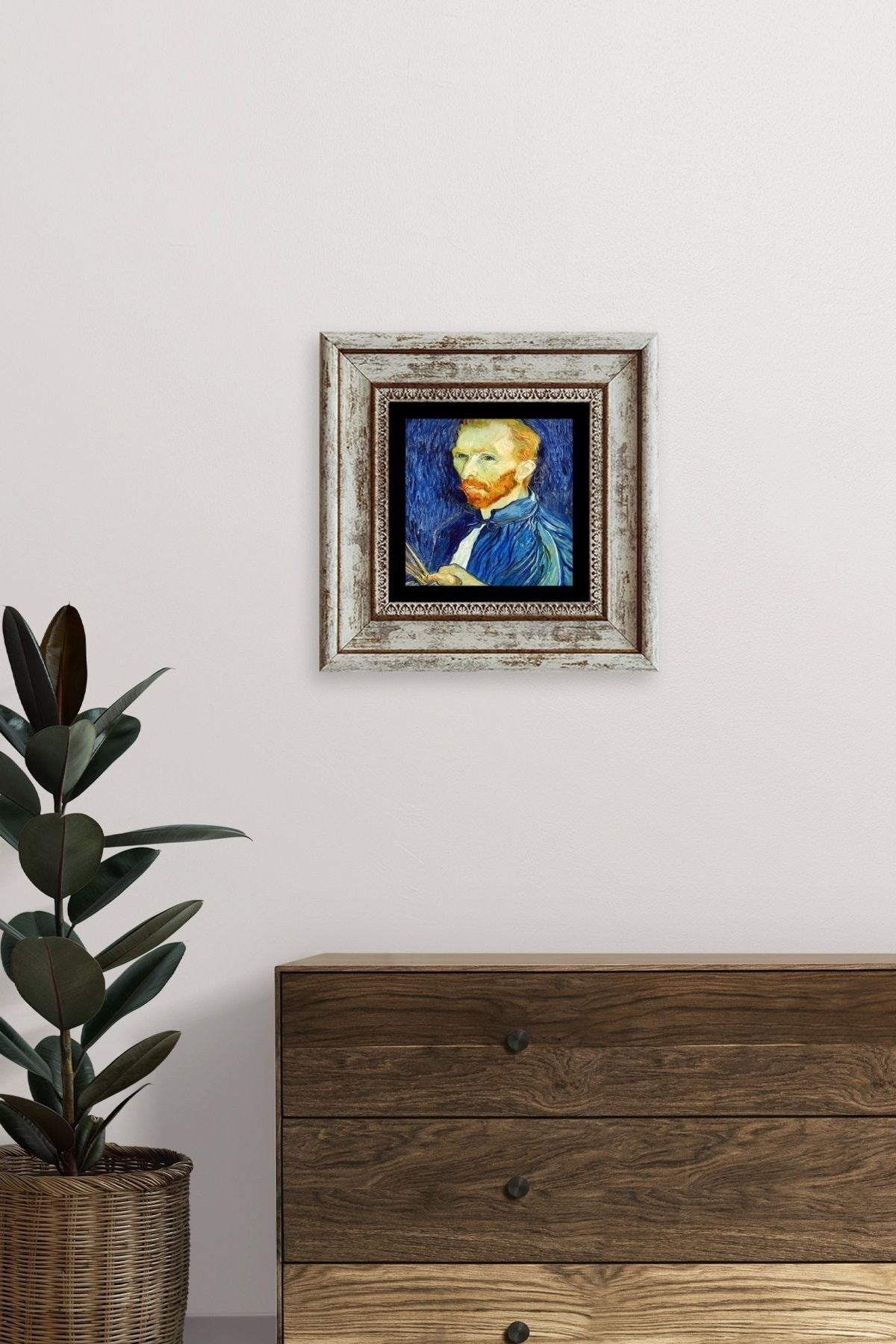 Van Gogh Çerçeveli Taş Tablo 20 cm