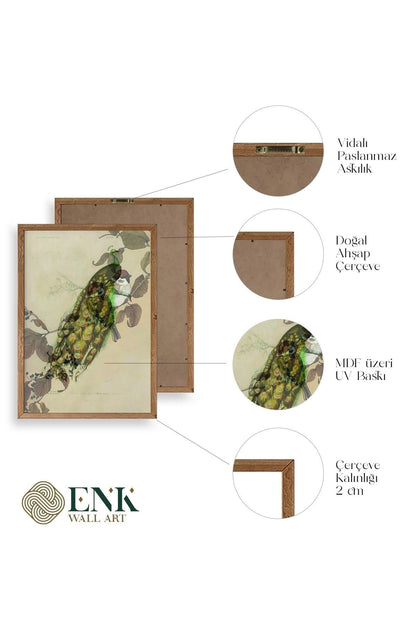 Kuş Ahşap Çerçeveli Tablo 17 x 23