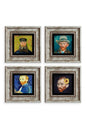 Van Gogh 4 lü Set Çerçeveli Taş Tablo 20 cm