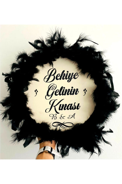 Siyah Tüylü Gelin Tefi 28 cm