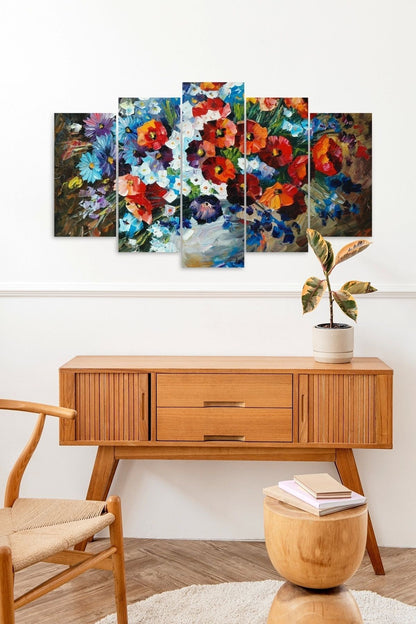 Çiçekler 5 Parçalı Mdf Tablo 60 x 100