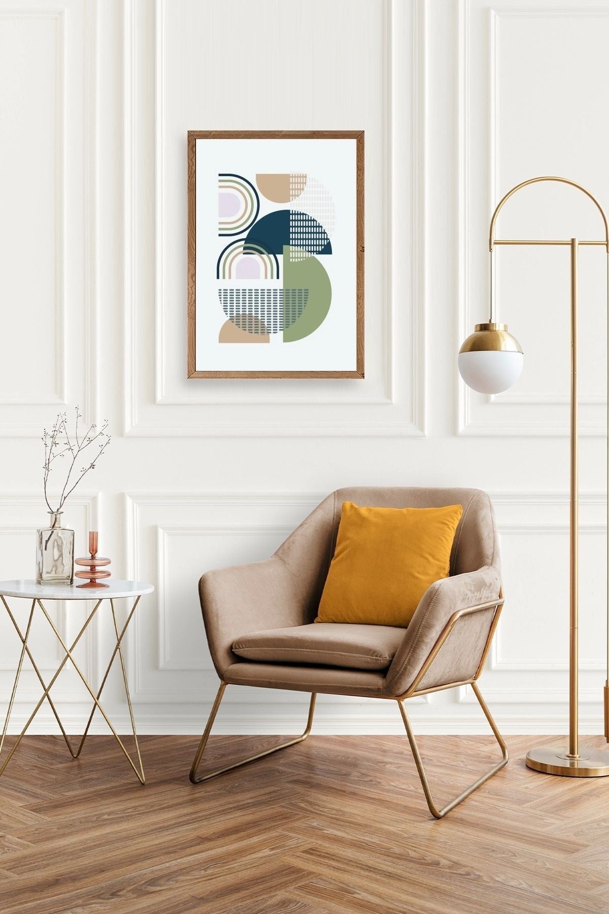 Soyut Ahşap Çerçeveli Tablo 30 x 42