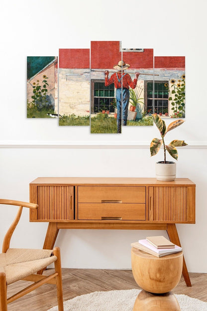 İnsan Manzarası 5 Parçalı Mdf Tablo 60 x 100