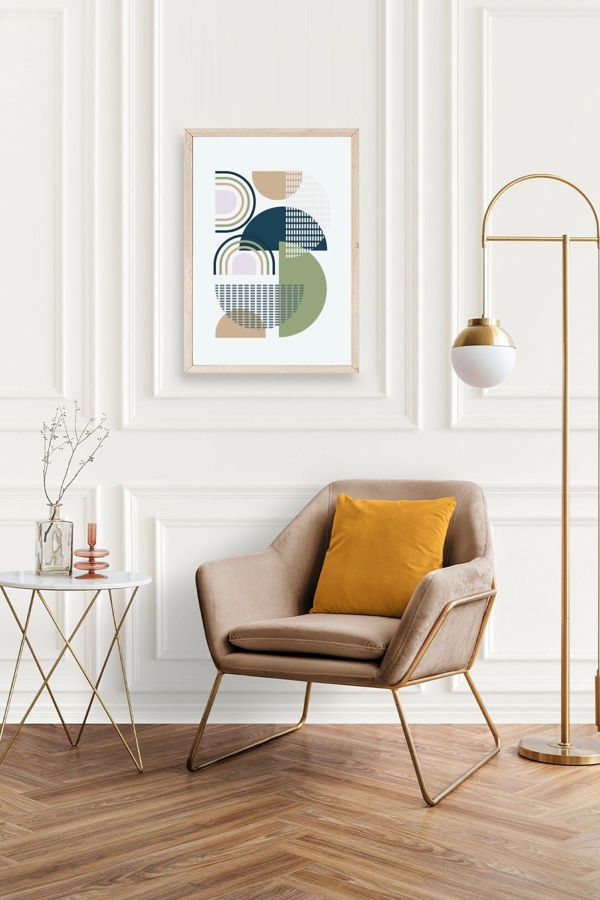 Soyut Ahşap Çerçeveli Tablo 17 x 23